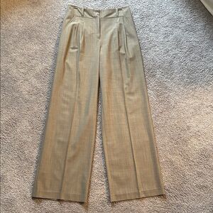 Trina Turk Wide-Leg High-Waist Pants in Taupe
